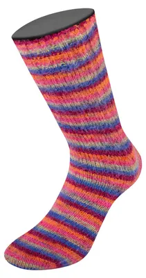 Produktbild von Lana Grossa - Cosy Socks Multi Stripes 0156 blauviolett weinrot kürbis pink graugrün