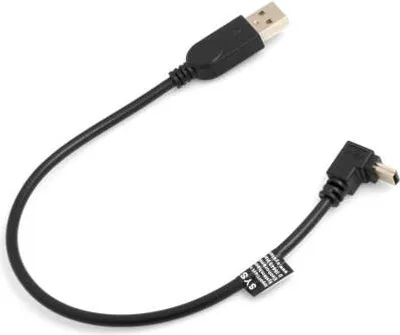 Produktbild von SYSTEM-S Mini USB Kabel 90° Grad abwärts gewnkelt Winkel Datenkabel Ladekabel Adapter 27 cm