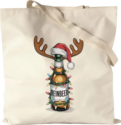 Produktbild von Reinbeer Jutebeutel Weihnachten Biertrinker Rentier Lustig Geschenkidee Party