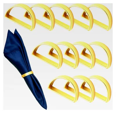 Produktbild von 12 Serviettenringe aus Metall, Goldene Serviettenringe für Weihnachten, 12er Set Serviettenhalter, Elegante Serviettenringe in Gold für Festliche Anlässe