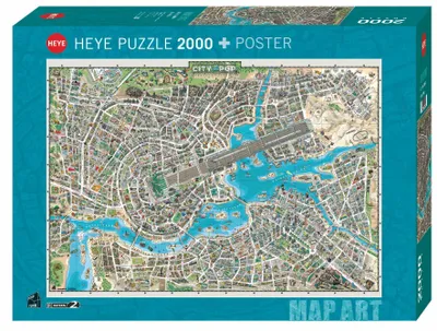 Obrázek produktu pro 2000 dílků skládačky - Mapa: Město popu