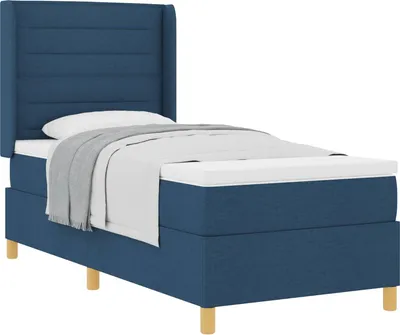 Produktbild von Boxspringbett mit Matratze mit Kopfteil Blau 90 x 200 cm Stoff