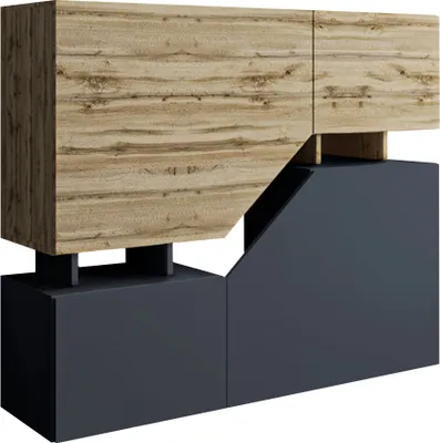 Produktbild von MIRJAN24 Kommode Ceelias, Modern Wohnzimmer Sideboard mit Türen, Industrial Highboard (Farbe: Wotan / Anthrazit)