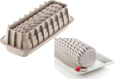 Image de moule à gâteaux 3D en silicone Hêtre Quenelle Silikomart