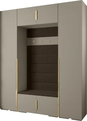 Produktbild von MEBLE KRYSPOL Inova 1 Möbelset Garderobe, 236,7x200x47cm - Kaschmir, Manila 04, Gold