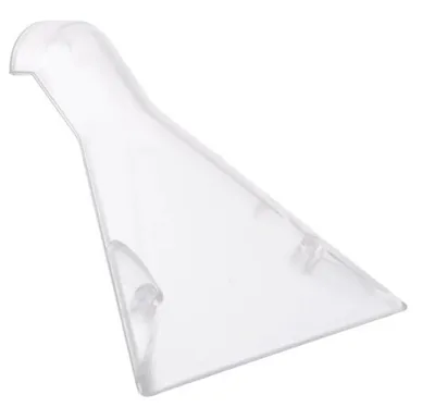 A clear plastic nozzle for a Kärcher Puzzi carpet cleaner.
