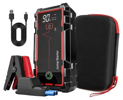 Image de Démarreur de secours pour voiture, puissance de démarrage de 1 200 A, batterie de 10 000 mAh, kit 4 en 1