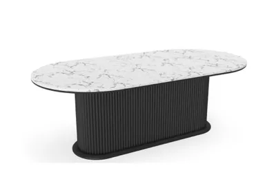 Produktbild von Esstisch Holz Esszimmertisch modern schwarz ovaler Tisch Möbel Modern Neu