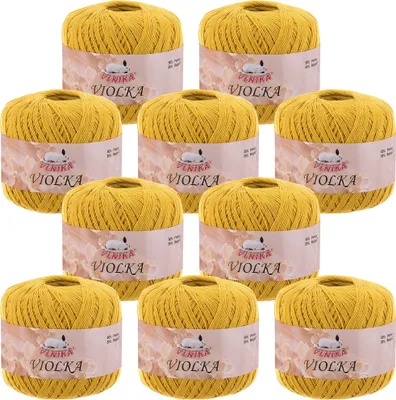 Produktbild von 10 x 50g Vlnika Violka Häkelgarn recycelte Baumwolle Klassikgarn Filetgarn uni