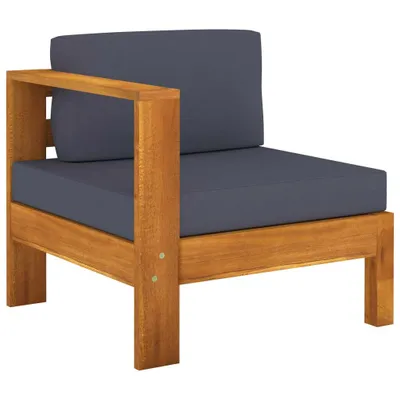 Image de vidaXL Canapé de jardin 4 places avec coussins gris foncé en bois massif d'acacia