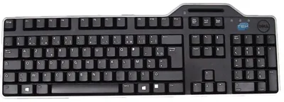 Produktbild von DELL Pro-Smartcard-Tastatur – KB813 - französisch (AZERTY), Volle Größe (100%), Kabelgebunden, USB, Mechanischer Switch, AZERTY, Schwarz