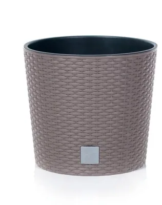 Obrázek produktu pro Obal na květináč RATO ROUND 2v1 plastový hnědošedý d30x27cm