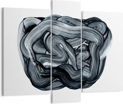 Produktbild von Bild auf Leinwand - Leinwandbild - 3 Teile - Abstraktion schwarz verschwommen - 95x80cm - Wand Bild - Wanddeko - Wandbilder - Leinwanddruck - Bilder - Wanddekoration - Leinwand bilder - CB95x80-4874