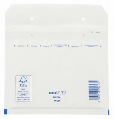 Produktbild von 100x AROFOL CLASSIC Luftpolstertaschen CD 180x165mm für CD/DVD weiß