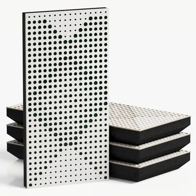 Obrázek produktu pro Sada 10 tenkých akustických panelů WILDS-F, potažených sametem, rozměry 50x25 cm, barva: bílá/zelená