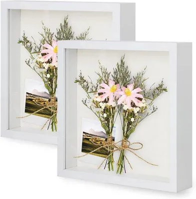 Produktbild von 3D Fotobilderrahmen 20x20cm weiß 2Stück