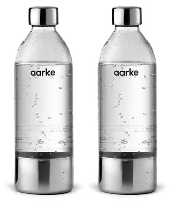 Produktbild von AARKE PET Wasserflasche, Karbonisiererflasche, Edelstahl, Transparent, PET, Edelstahl, 650 ml, Kompatibel mit Aarke Carbonator 3, Carbonator II und Carbonator I., 2 Stück(e)
