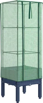 Produktbild von vidaXL Hochbeet mit Gewächshaus-Aufsatz Rattan-Optik 40x40x140 cm
