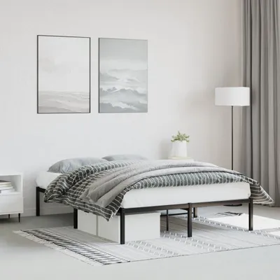 Produktbild von Möbel Hochwertige Bettrahmen mit Lattenrost,Bettgestell Metall Schwarz 140x200 cm - Klassische Betten Neu343484