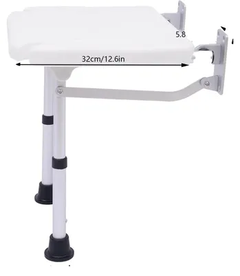 Produktbild von Duschhocker, Klappdesign, Höhenverstellbar, WEISS