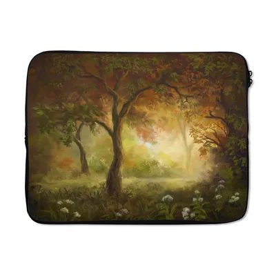 Produktbild von MuchoWow® Laptop Hülle 15 Zoll Herbst - Blumen - Wald - Aquarell Laptoptasche - Laptoptasche - Sleeve - Rundum-Schutz