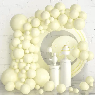 Productafbeelding van Gele ballonnen van latex, 105 stuks, in verschillende maten, voor feestdecoratie