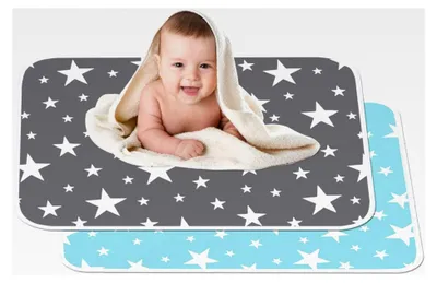 Produktbild von FullBerg Pieces waschbare Wickelauflage für Babys und Kleinkinder XL – 80 x 110 cm – atmungsaktiver, wasserdichter, wiederverwendbarer Bezug für Urinmatten, 2er Pack