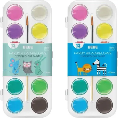 Produktbild von Interdruk Aquarellfarben 12 Farben BeBe Kids