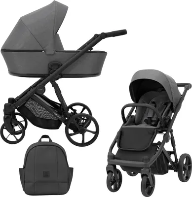 Produktbild von Kinderwagen ARIZO Sportwagen Babywagen Babyschale Komplettset Kinder Wagen Set 2 in 1 Graphite, Rahmenfarbe: Schwarz)