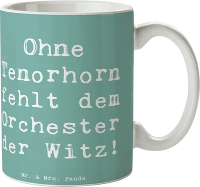 Produktbild von Mr. & Mrs. Panda Tasse Spruch Tenorhorn Witz - Meeresbrise - Geschenk, Brassband, Musik, Musizieren, Kaffeetasse, Musiker, humorvoll, Becher, Kaffeebecher, Trinkbecher