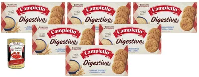 Produktbild von Campiello Digestive – Vollkornkekse mit Weizenvollkornmehl & Rohrohrzucker – Knusprige, natürliche Kekse für jede Pause – 6x380 g+ Italian Gourmet polpa