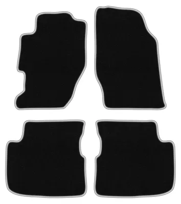 Produktbild von Fußmatten Velours Schwarz/Silber für Honda Accord VI 1998-2002 Set 4-tlg