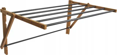 A wall-mounted retractable clothes drying rack.