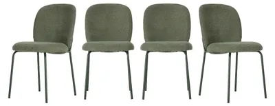 Image de CALICOSY - Lot de 4 Chaises en tissu avec pieds en métal H85 cm - NOA