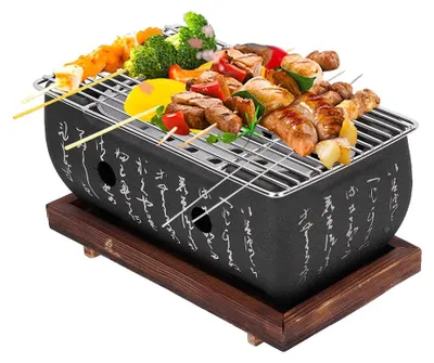 Immagine prodotto di Barbecue portatile mini, a carbone, con superficie di cottura di 480 cm²