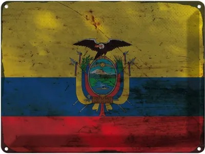 Produktbild von vianmo Blechschild 30x40 cm Ecuador Flagge Fahne Wappen