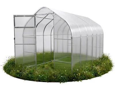 Obrázok produktu pre Skleník FLORA, rozmer 2,5 x 4 m, 6 mm polykarbonát, pozinkovaná oceľová konštrukcia 40 x 20 mm, 2 dvere s vetracími oknami