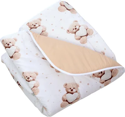 Produktbild von TupTam Krabbeldecke für Baby 120x120 cm - Gepolsterte Spieldecke Baby Baumwolle, XXL, , Weich & Hautfreundlich, Farbe: Teddybär mit Herz / Beige