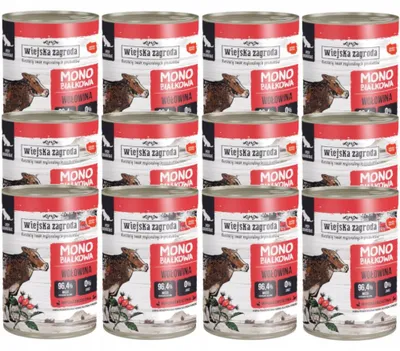 Produktbild von Wiejska Zagroda Monoprotein-Nassfutter für Hunde mit Rindfleisch 12 x 400 g