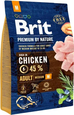 Produktbild von BRIT Premium by Nature Adult M - Trockenfutter für Hunde Huhn - 8 kg