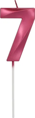 Produktbild von Tortenkerze Zahl 7 Glamour Pink 7cm