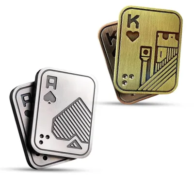 Imagen del producto de Juego de 2 deslizadores metálicos para aliviar el estrés, ideales para jugar con los dedos