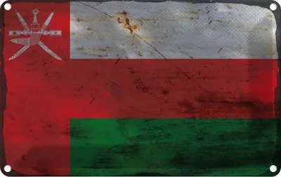 Produktbild von vianmo Blechschild 12x18 cm Oman Rost Flagge Fahne Wappen