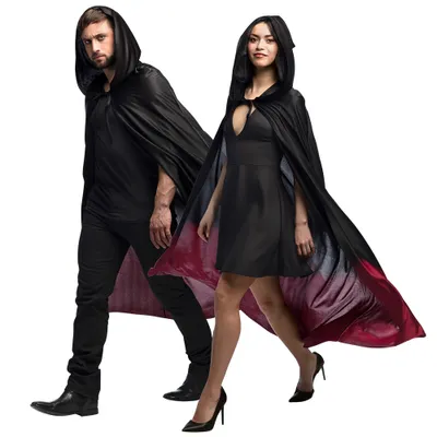 Produktbild von Kapuzenmantel Fade Schwarz-Rot (170 cm)