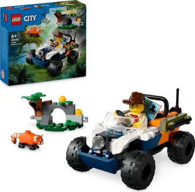 Produktbild von LEGO City Dschungelforscher-Quad 60424 – inkl. Minifigur & Tierfigur, 92 Teile – für Kinder ab 6 Jahren – H 5 cm, L 9 cm, B 5 cm – inkl. 3D-Bauanleitung per LEGO Builder App – kompatibel mit LEGO City Sets