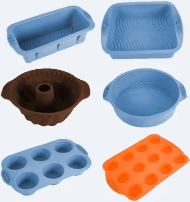 6-in-1 Silikon-Backformset, antihaftbeschichtet, hitzebeständig, 6 Formen