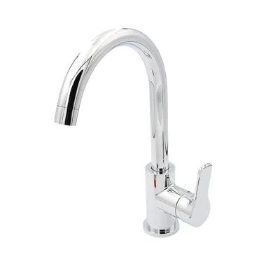 Produktbild von Einhebel Spül-/Waschtischarmatur "Albuch" hoch rund mit Anschlusset Wasserhahn Mischbatterie Einhebelmischer Armatur