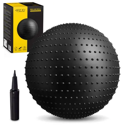 Produktbild von 4FIZJO Gymnastikball mit Noppen, Ø 65 cm, Massage-Effekt, Schwarz