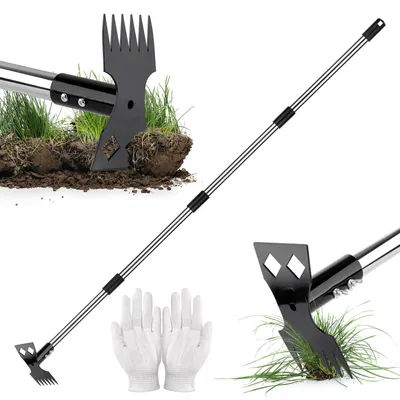 Produktbild von 2-in-1-Unkrautstecher, 150 cm lang, mit langem Stiel