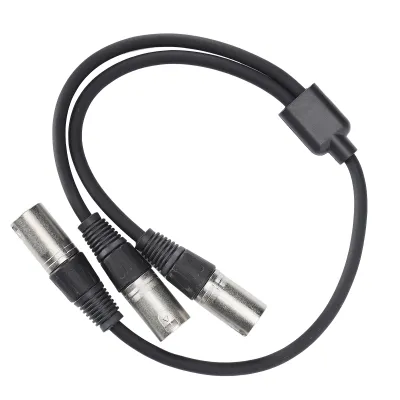 Image de Câble XLR mâle vers double XLR mâle,Adaptateur audio symétrique,Câble adaptateur audio,Câble XLR,Alimentation adaptateur audio